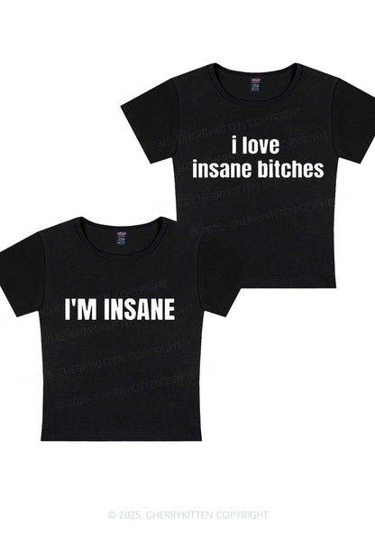 I Love Insane Y2K Valentine's Day Baby Tee Cherrykitten
