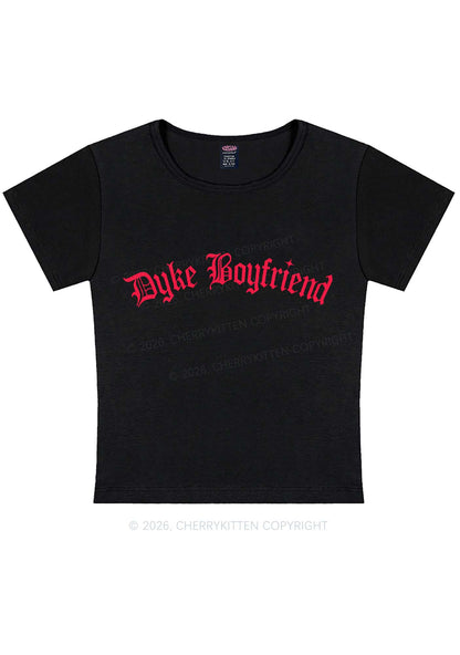 Dyke Boyfriend Pride Y2K Baby Tee Cherrykitten