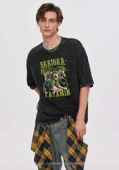 Brr Brr Patapim Italian Brainrot Shirt Y2K Shirts Washed Tee Cherrykitten