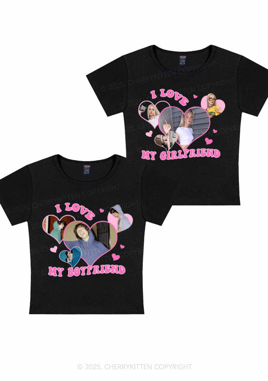 Custom GF BF Photo Y2K Valentine's Day Baby Tee Cherrykitten