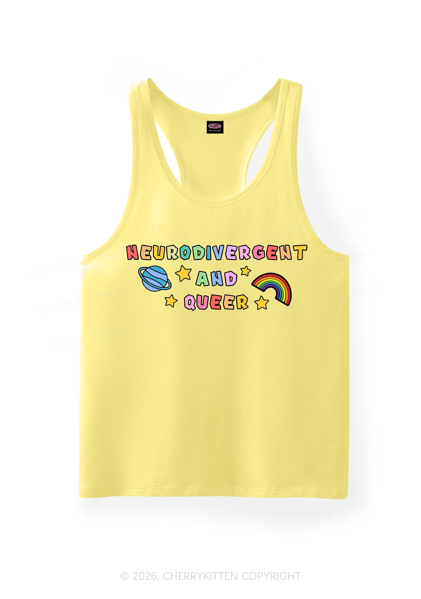Neurodivergent And Queer Pride Y2K Men Racerback Tank Top Cherrykitten