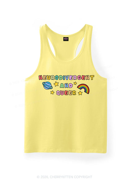Neurodivergent And Queer Pride Y2K Men Racerback Tank Top Cherrykitten