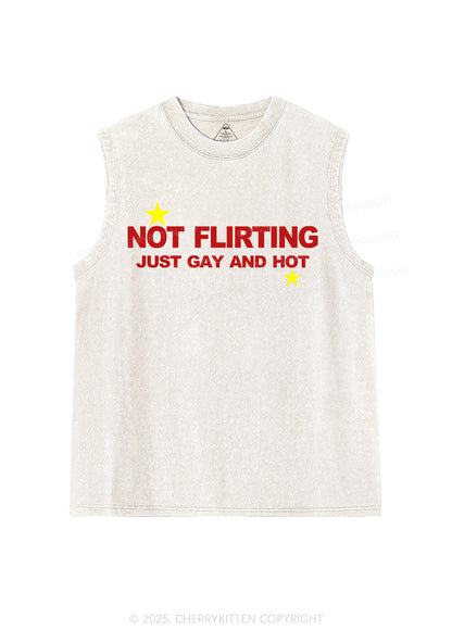 Not Flirting Pride Y2K Washed Muscle Tank Cherrykitten
