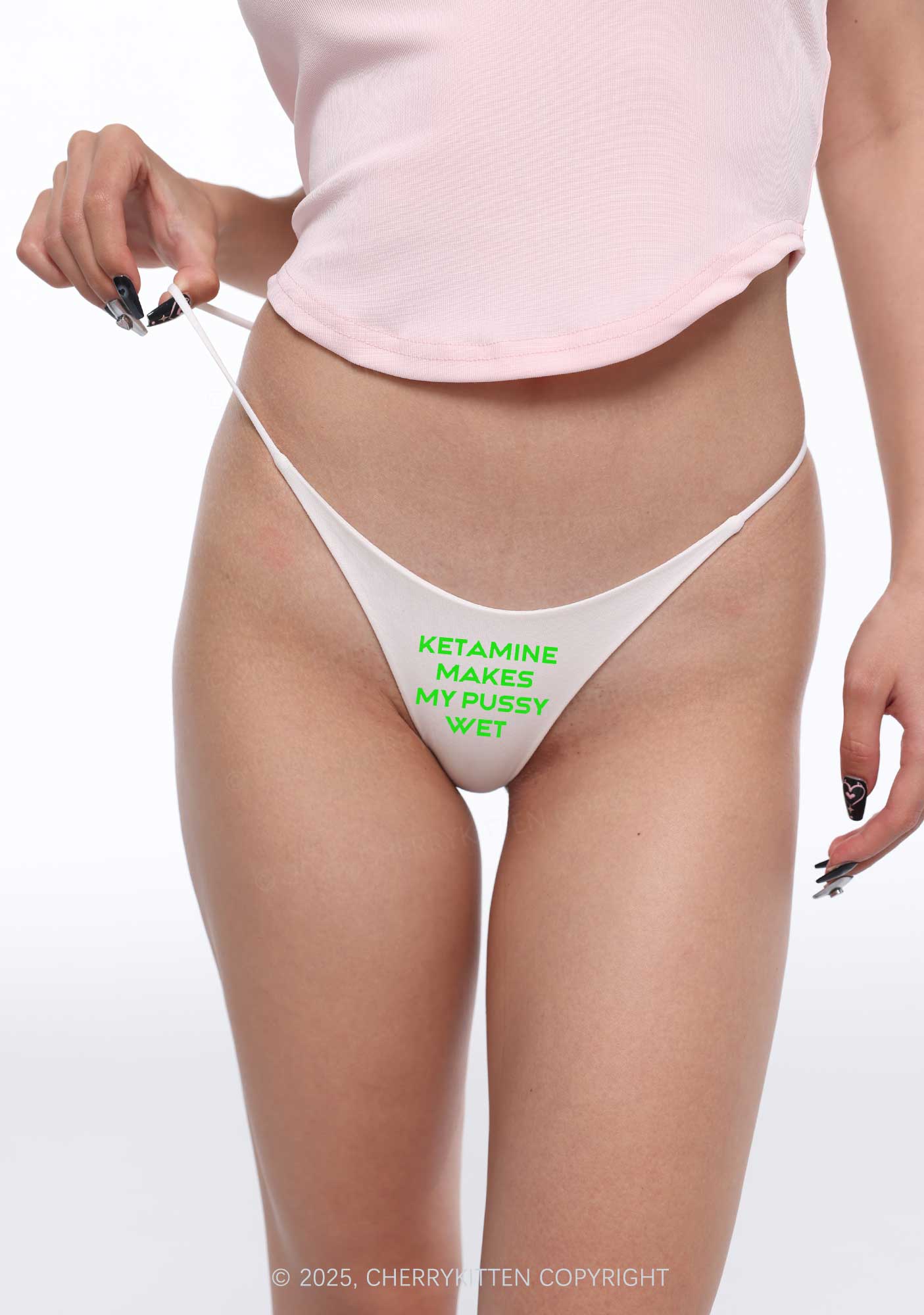 K Makes My Puxxy Wet Y2K Bikini String Thong Cherrykitten
