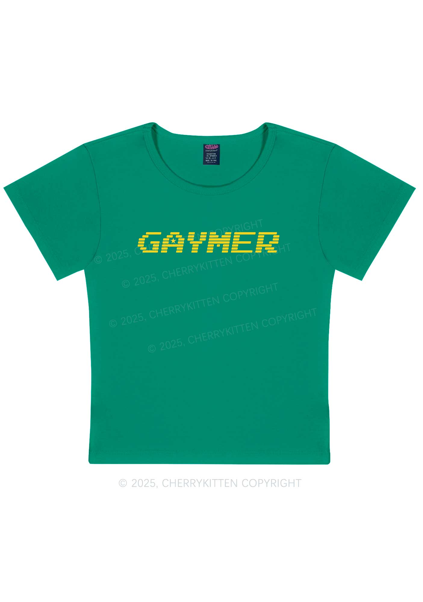 Gaymer Pride Y2K Baby Tee Cherrykitten