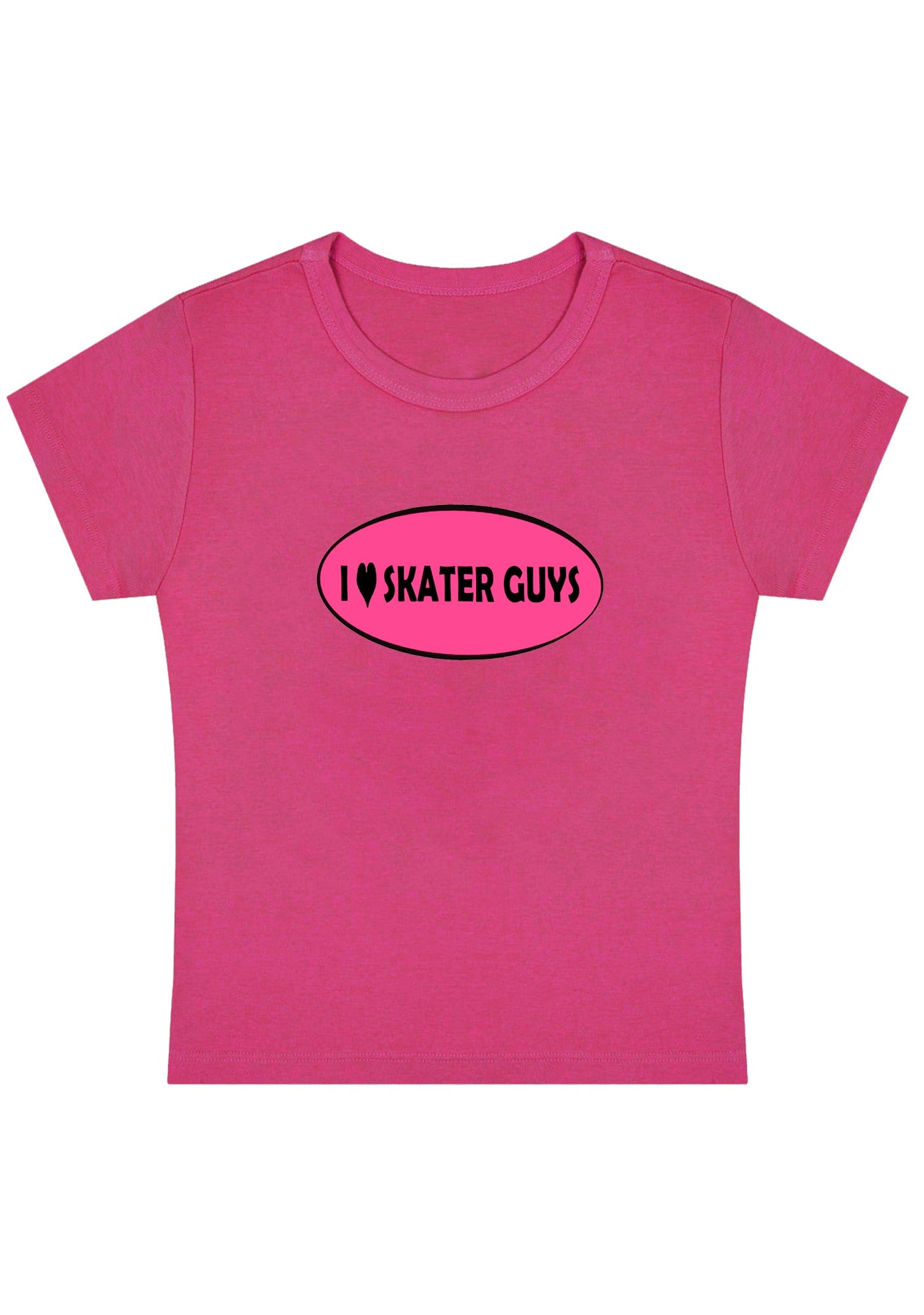 Curvy I Love Skater Guys Baby Tee