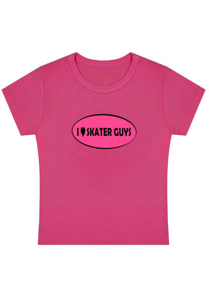 Curvy I Love Skater Guys Baby Tee