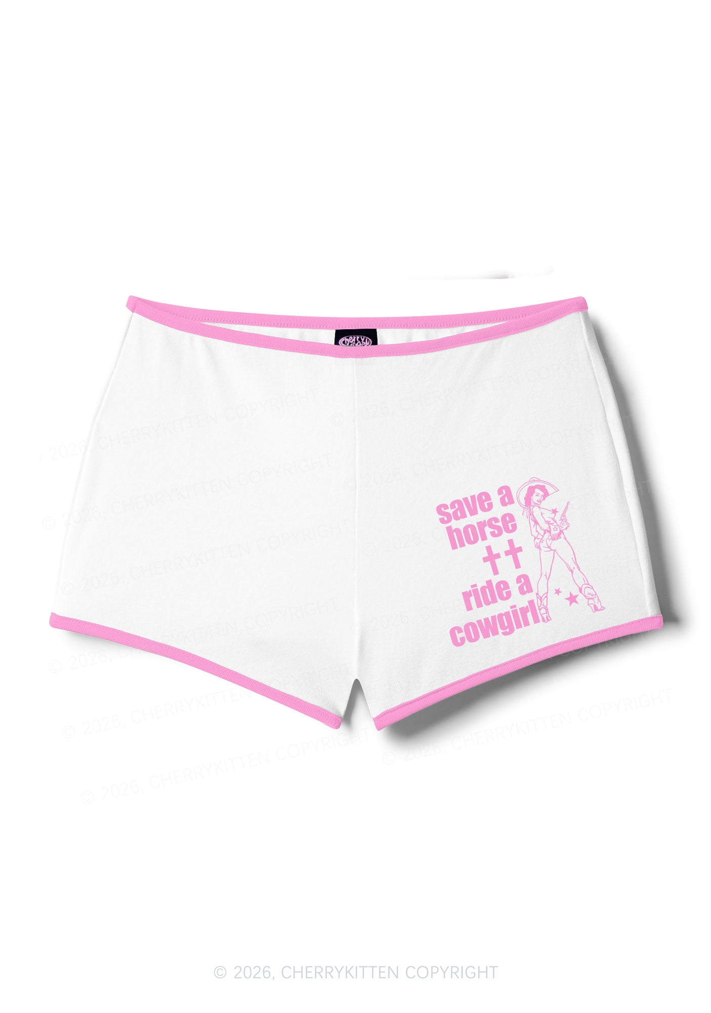 Save Horse Ride Cowgirl Pride Y2K Booty Shorts Cherrykitten
