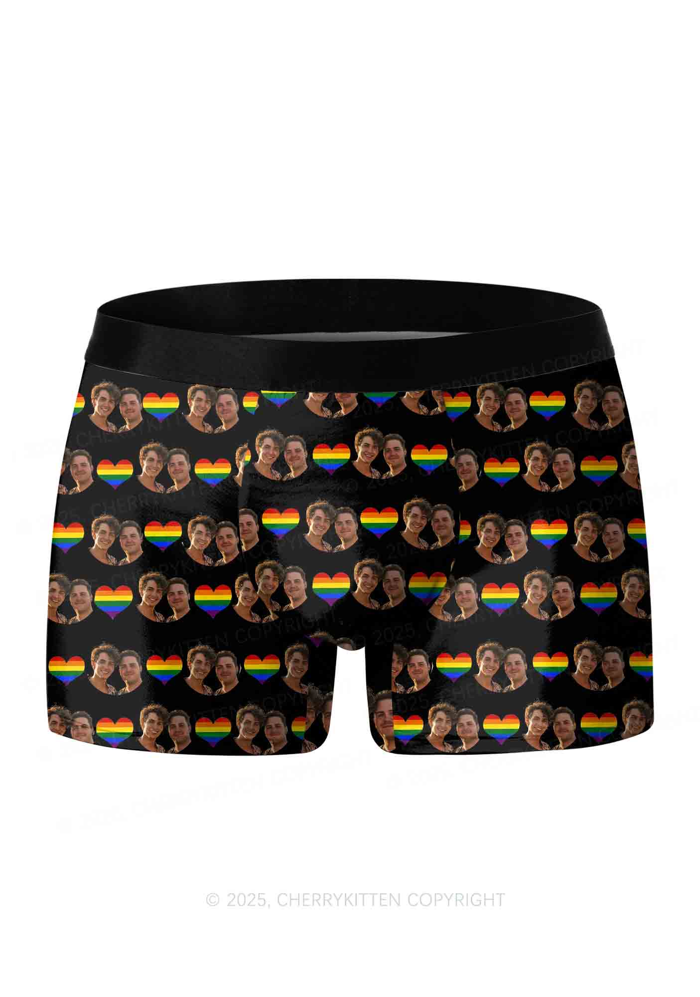 Custom Gay Couple Photo Valentine's Day Y2K Print Couples Boxer Briefs Set Cherrykitten