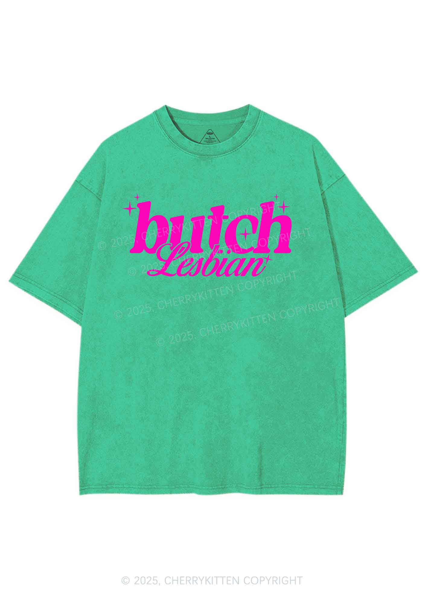 Butch Lesbian Y2K Shirts Washed Tee Cherrykitten