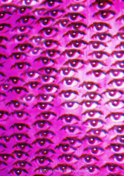 Halloween Pink Eyes Y2K Mesh Slip Dress Cherrykitten