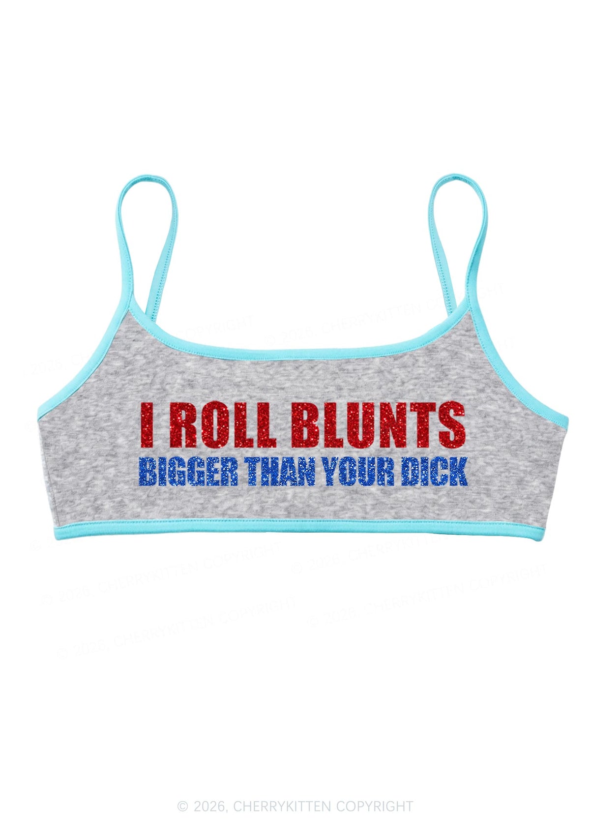 Glitter I Roll Blunts Y2K Super Crop Cami Cherrykitten