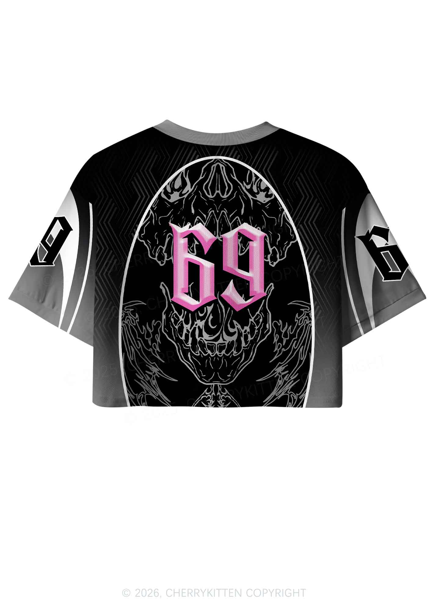 Fxxk Terfs Gothic Skull Pride Y2K Crop Sport Jersey Shirts Cherrykitten