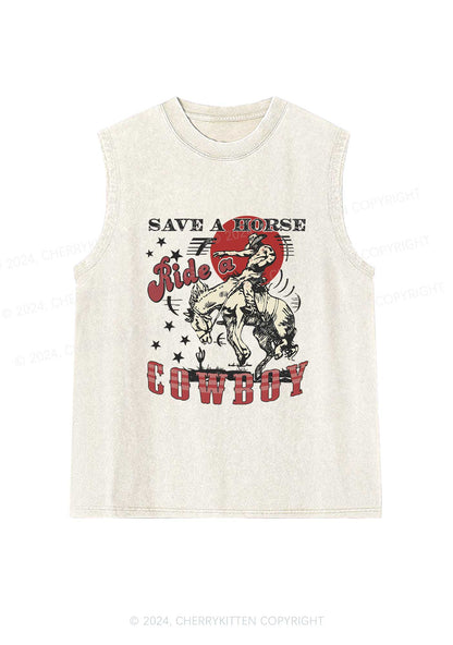 Ride A Cowboy Y2K Washed Tank Cherrykitten