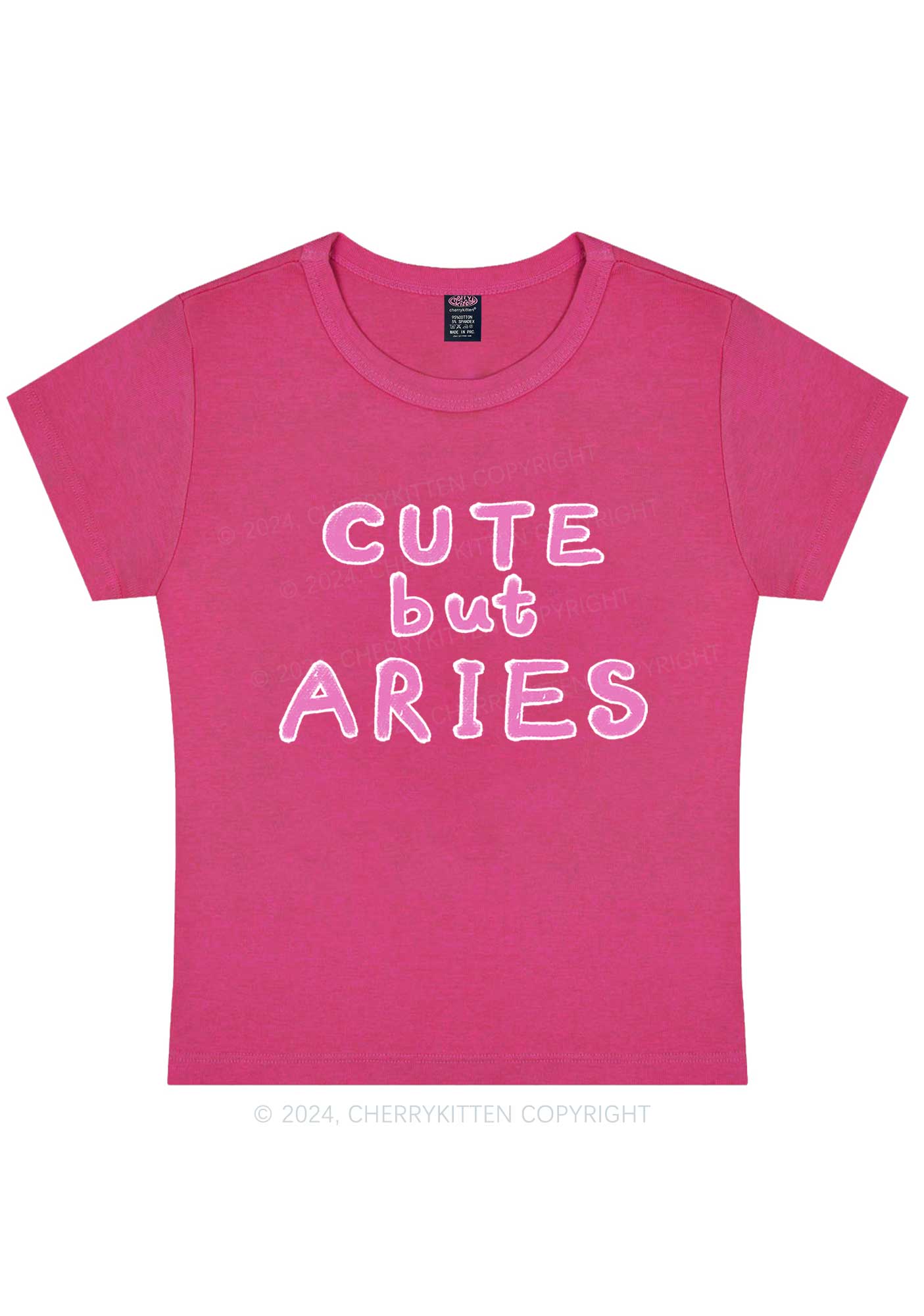 Curvy Custom Zodiac Cute But  Y2K Baby Tee Cherrykitten