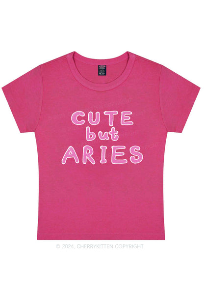 Curvy Custom Zodiac Cute But  Y2K Baby Tee Cherrykitten