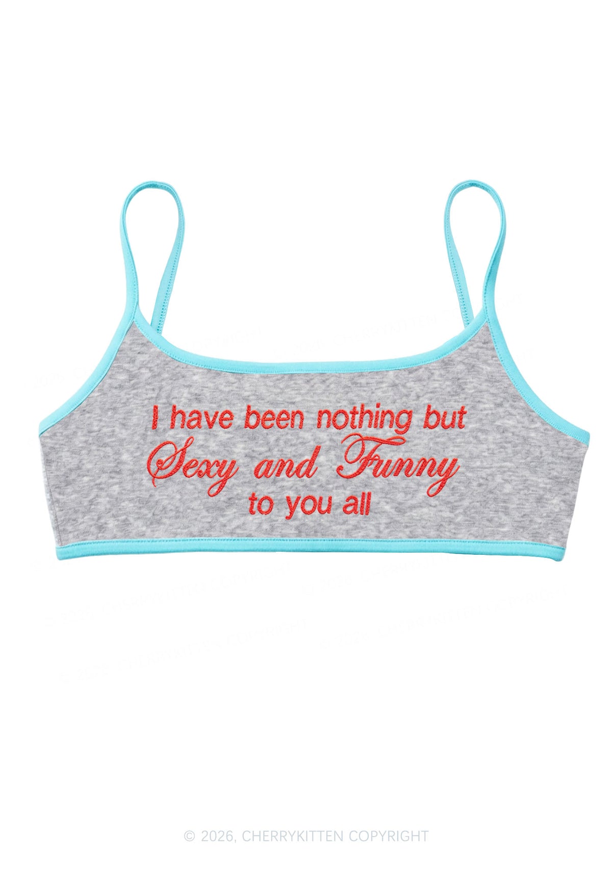 Embroidered I Have Been Nothing Y2K Super Crop Cami Cherrykitten