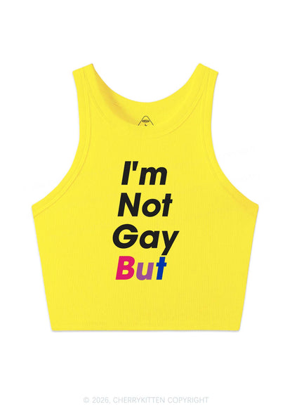 Im Not Gay But Pride Y2K Crop Tank Top Cherrykitten