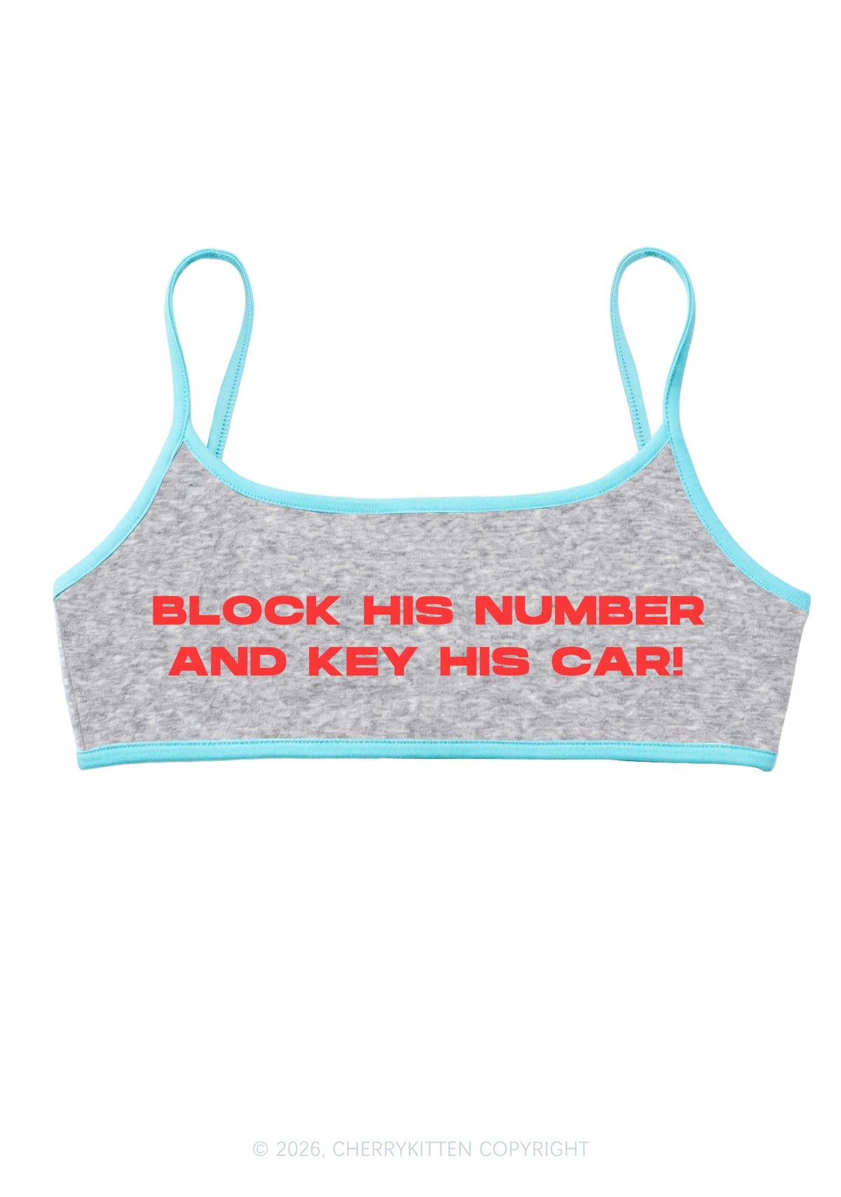 Block His Number Y2K Super Crop Cami Cherrykitten