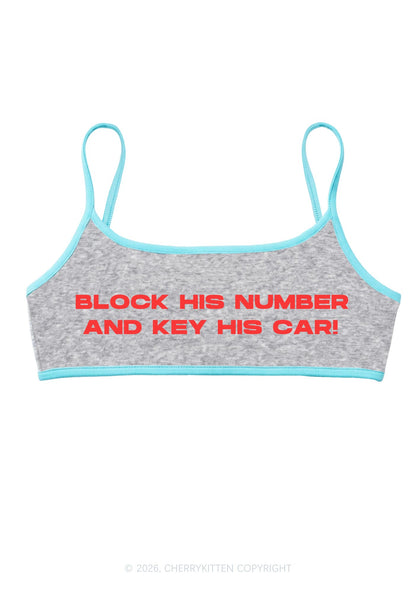 Block His Number Y2K Super Crop Cami Cherrykitten