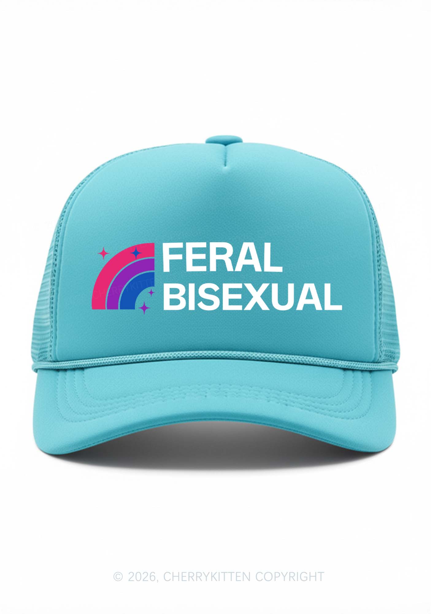 Feral Bisexual Pride Y2K Trucker Hat Cherrykitten