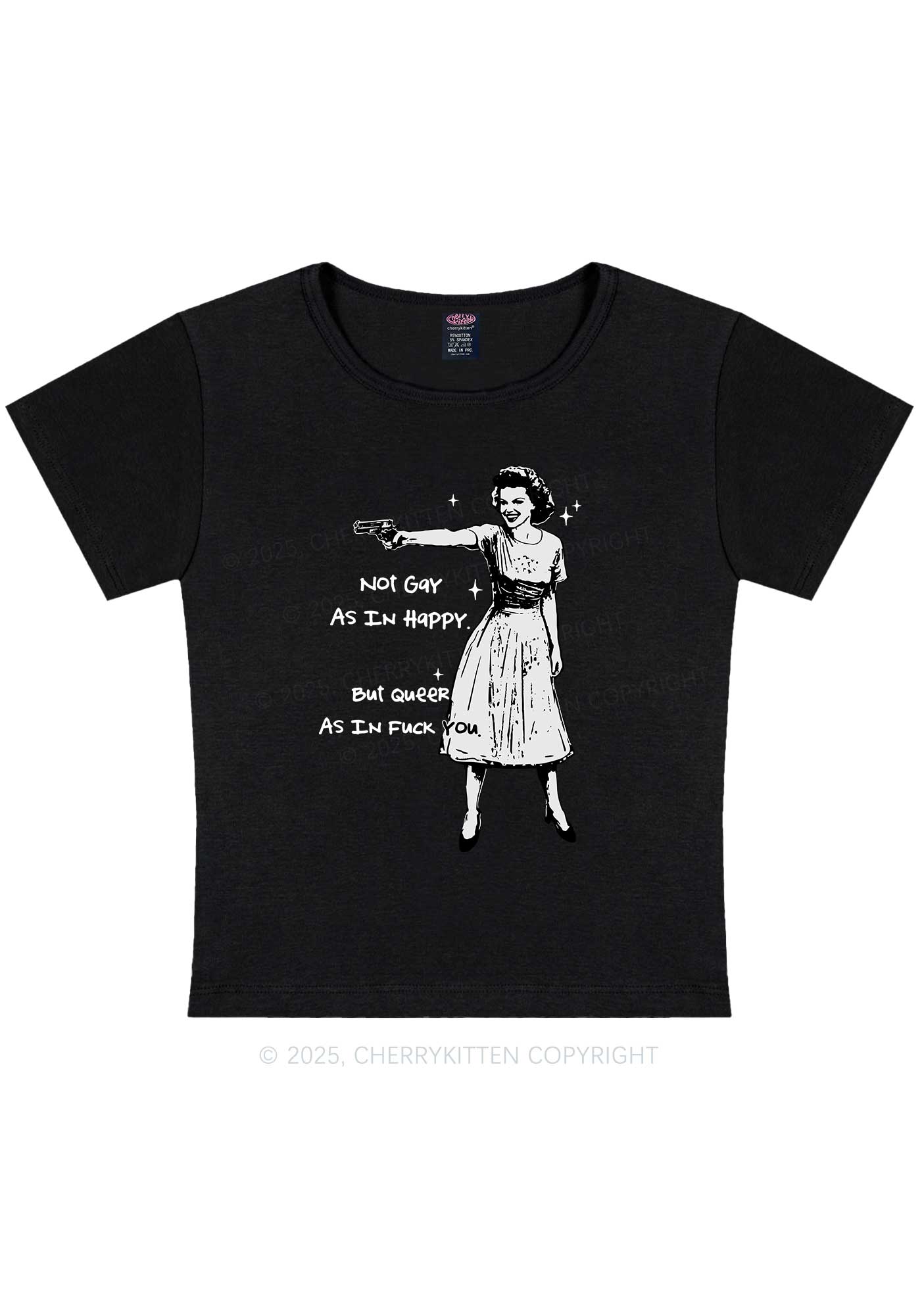 But Queer As In Pride Y2K Baby Tee Cherrykitten