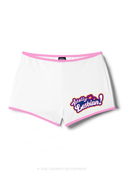 Totally Lesbian Pride Y2K Booty Shorts Cherrykitten