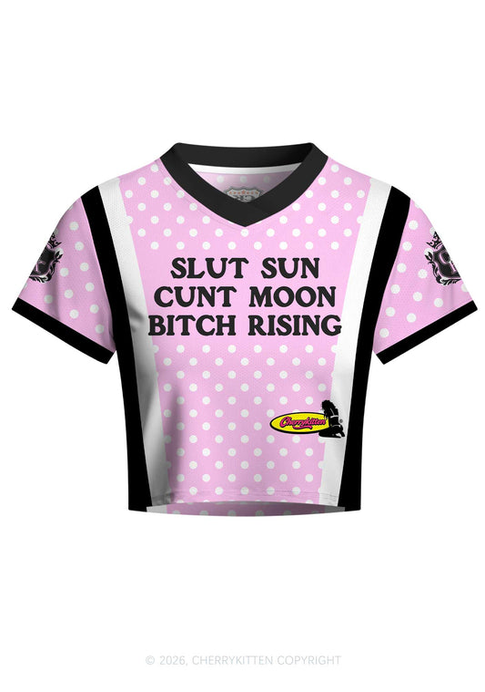 Slxt Sun Cxxt Moon Bxtch Rising Y2K Crop Football Jersey Shirts Cherrykitten
