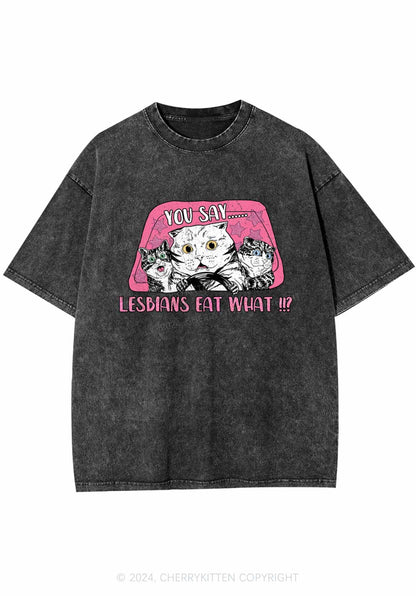 You Say Lesbians Eat What Y2K Washed Tee Cherrykitten