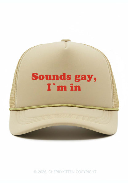 Sounds Gay Im In Pride Y2K Trucker Hat Cherrykitten