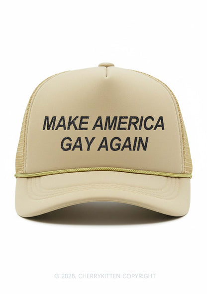 Make America Gay Again Pride Y2K Trucker Hat Cherrykitten