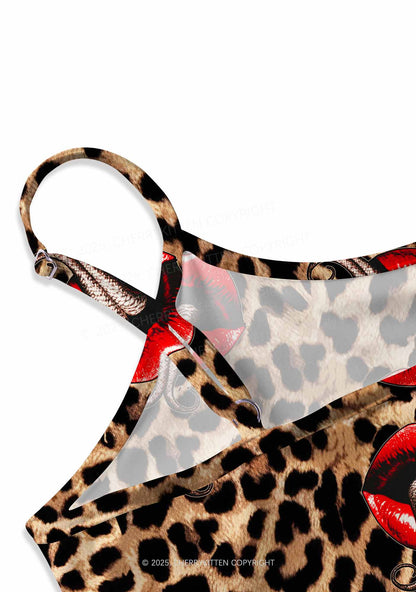 Halloween Leopard Lips Snakes Y2K Print Cami Crop Top Cherrykitten