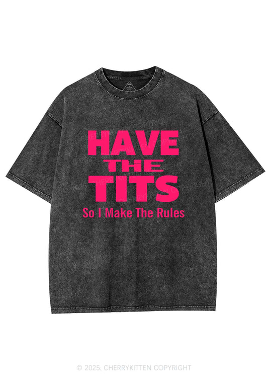 I Make Rules Y2K Shirts Washed Tee Cherrykitten