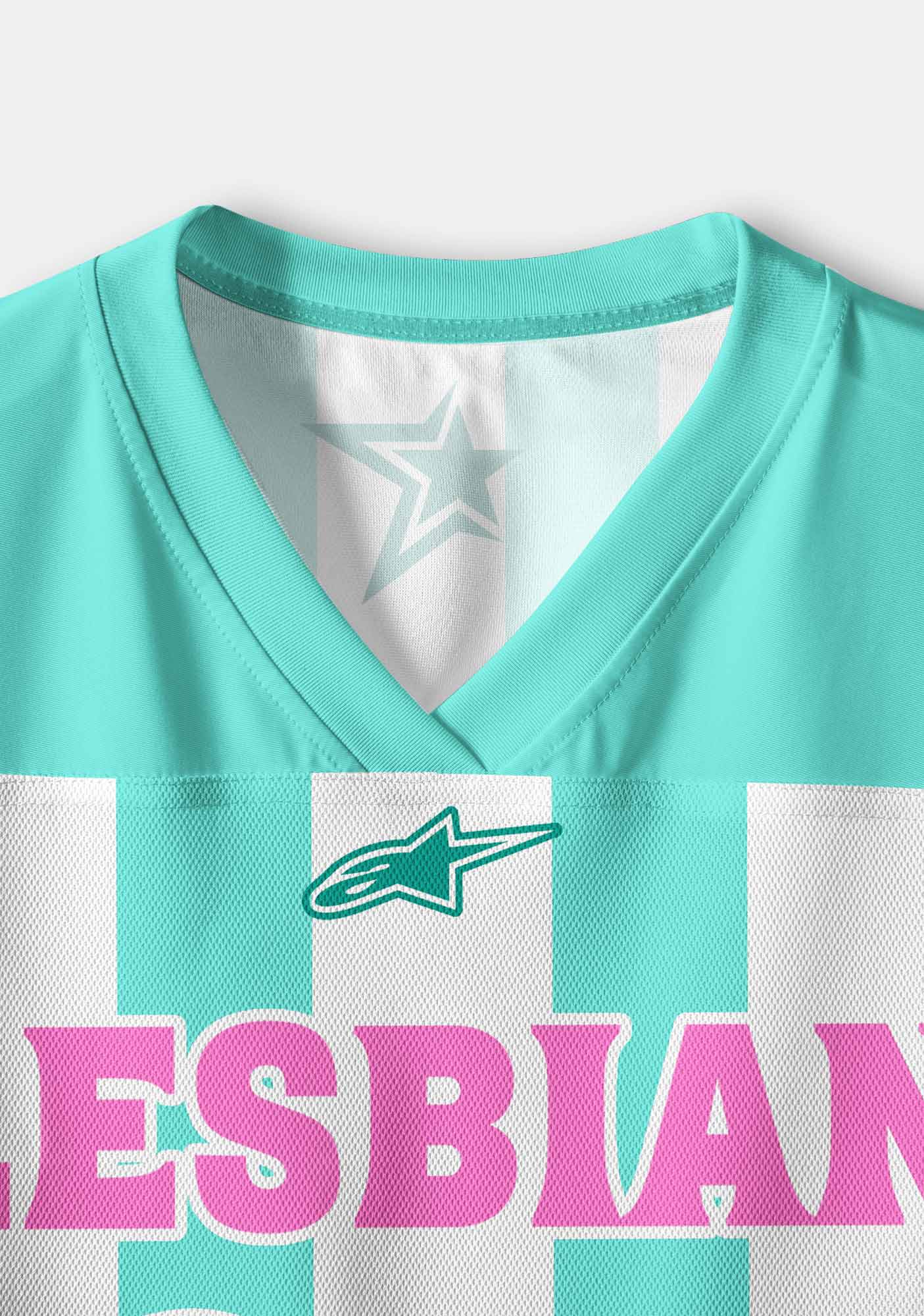 Mint Green Lesbian Princess Pride Y2K Crop Sport Jersey Shirts Cherrykitten