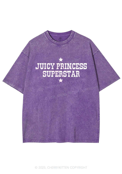 Juicy Princess Superstar Y2K Shirts Washed Tee Cherrykitten
