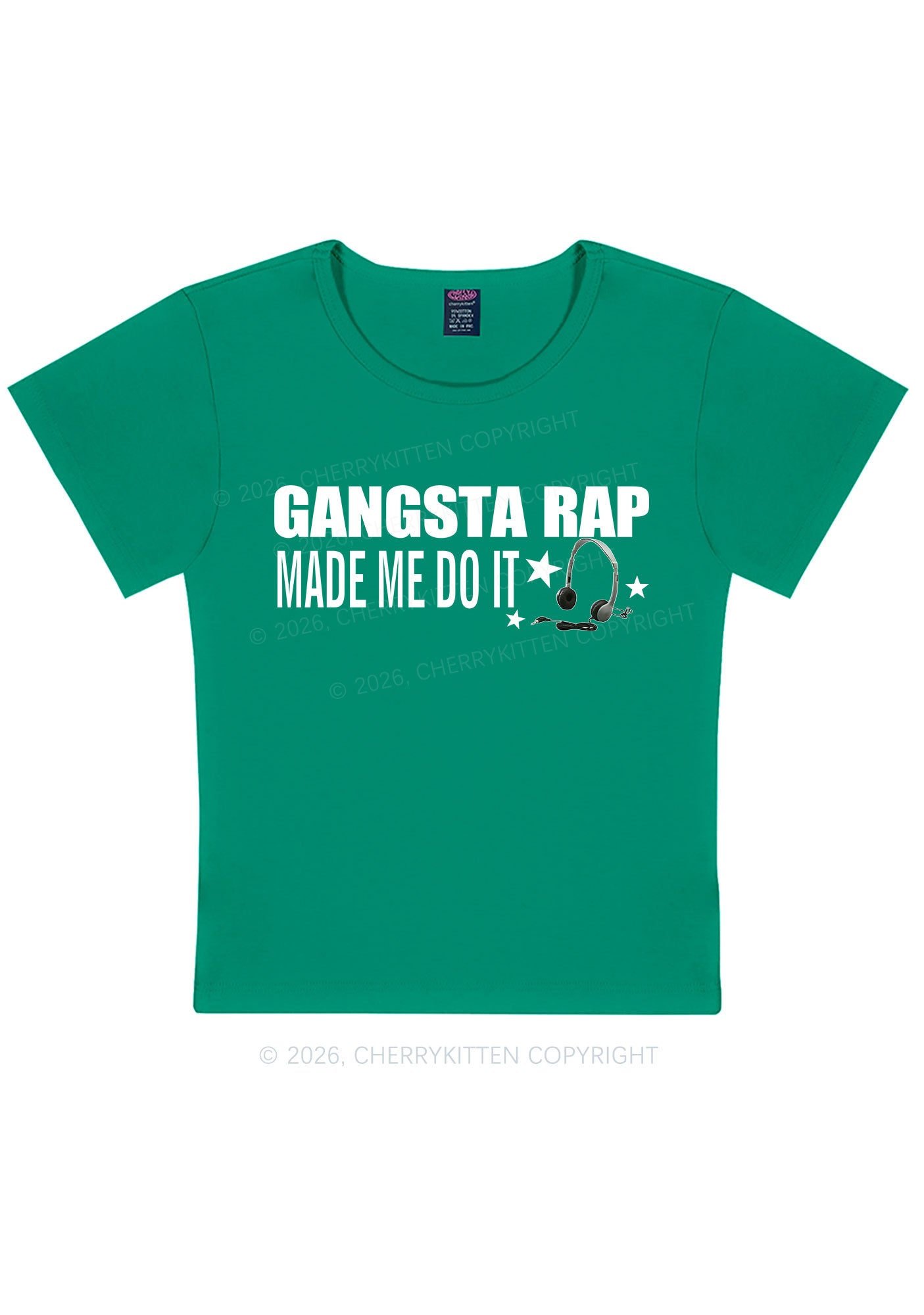Gangsta Rap Made Me Do It Y2K Baby Tee Cherrykitten