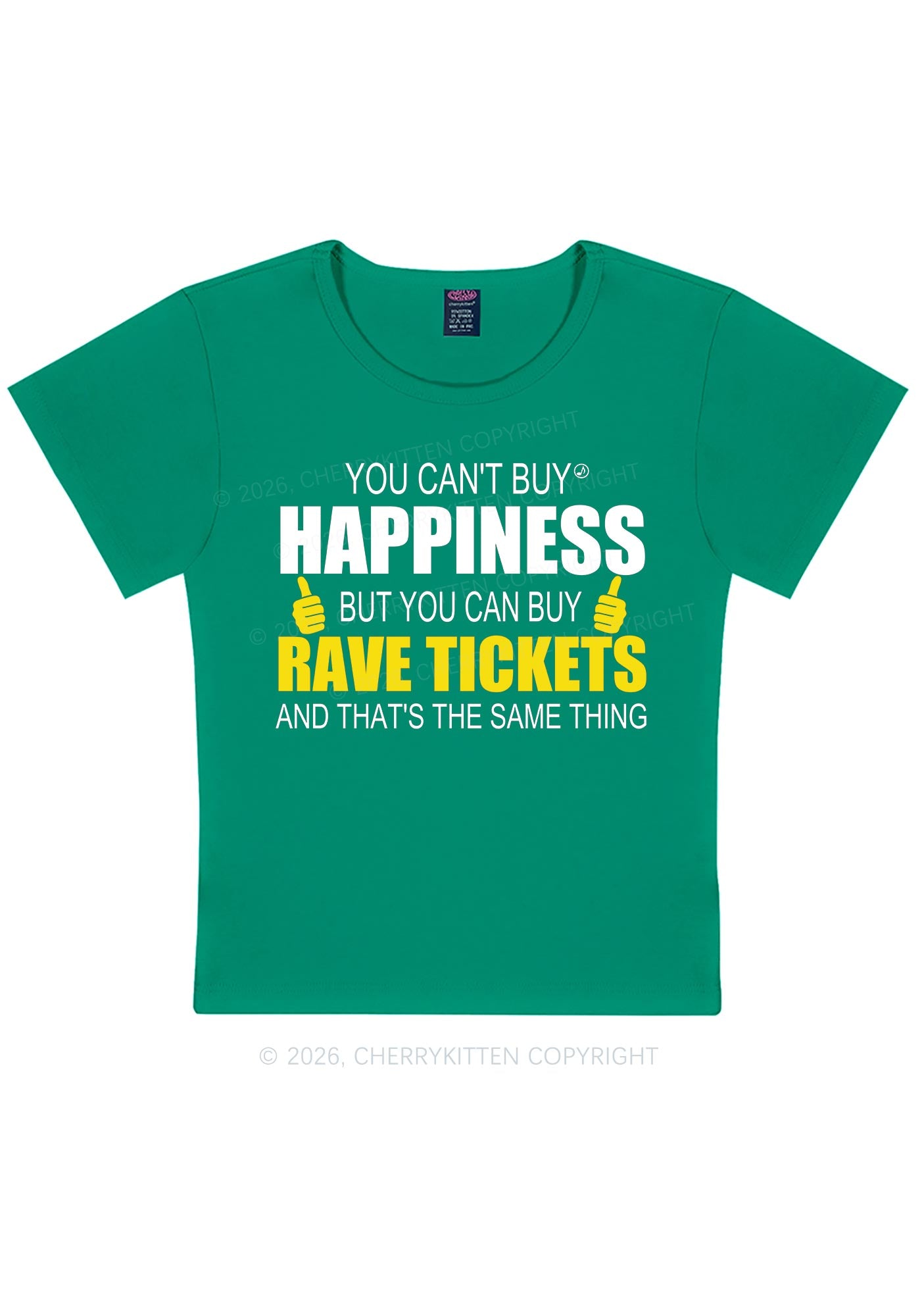 Happiness Rave Tickets Y2K Baby Tee Cherrykitten