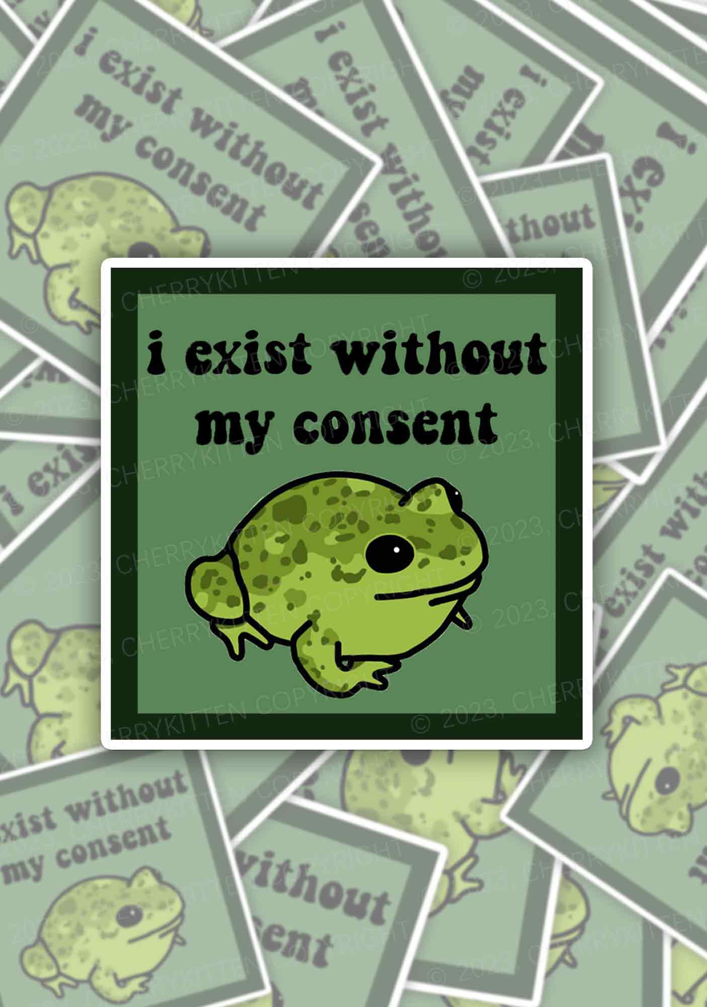 Exist Without My Consent 1Pc Y2K Sticker Cherrykitten
