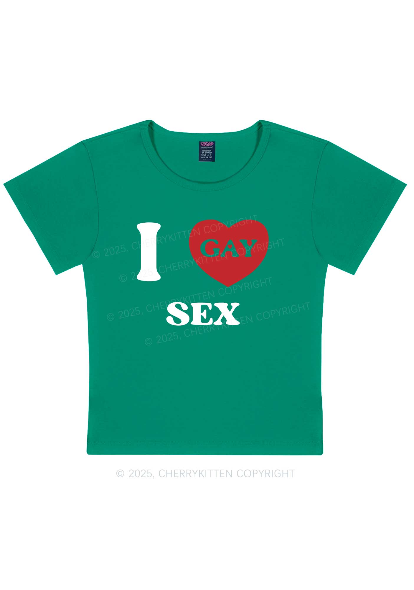 I Love Sx Gay Pride Y2K Baby Tee Cherrykitten