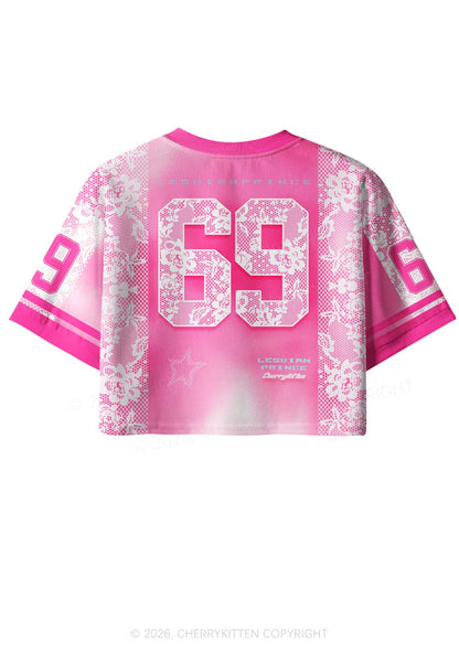 Lesbian Prince Pride Y2K Crop Sport Jersey Shirts Cherrykitten