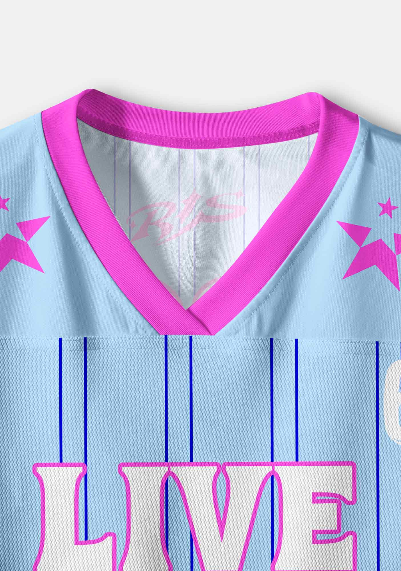 Blue Live Laugh Lesbian Pride Y2K Crop Sport Jersey Shirts Cherrykitten