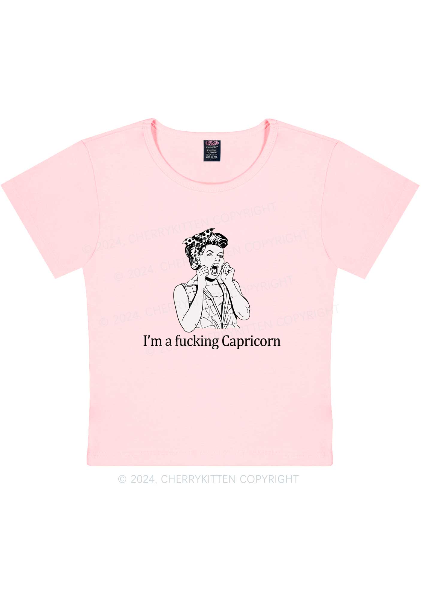 I'm Custom Zodiac Y2K Baby Tee Cherrykitten