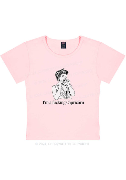 I'm Custom Zodiac Y2K Baby Tee Cherrykitten