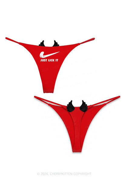 Just Lick It Y2K Goth Angel Wings Bikini String Thong Cherrykitten