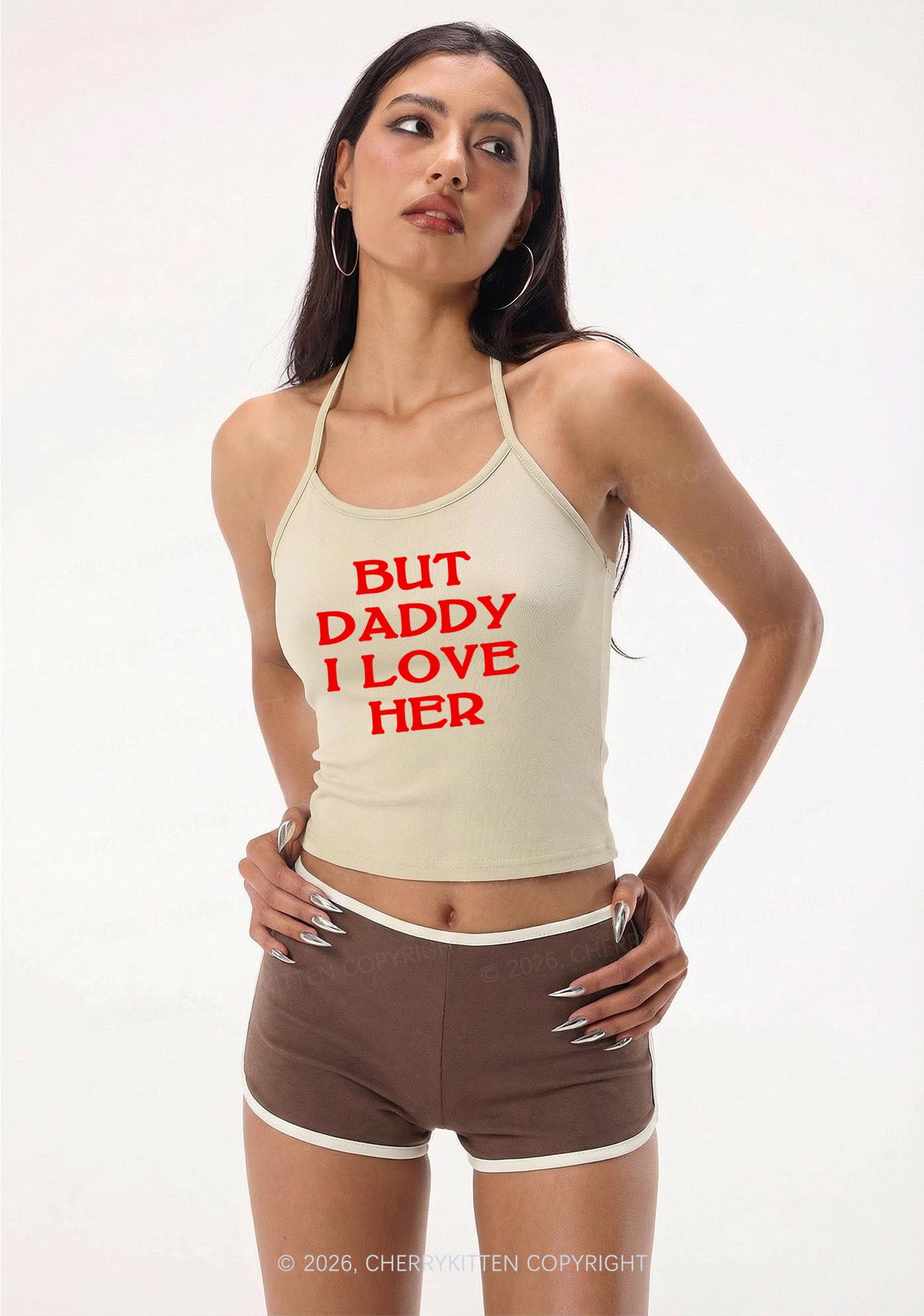 But Daddy I Love Her Pride Y2K Halter Neck Cami Cherrykitten