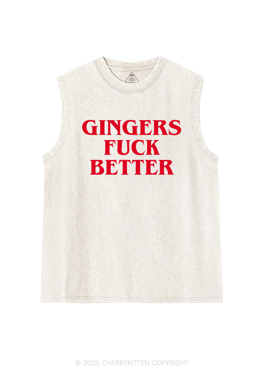 Gingers Fxxk Better Y2K Washed Muscle Tank Cherrykitten