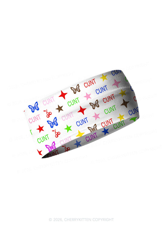Colorful Cxxt Y2K Print Headband Cherrykitten
