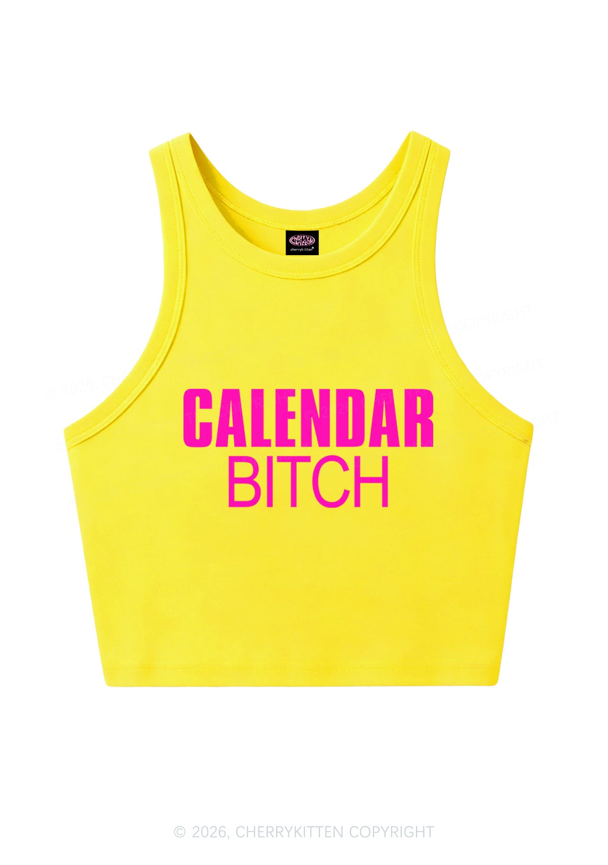 Calendar Bxxch Y2K Crop Tank Top Cherrykitten