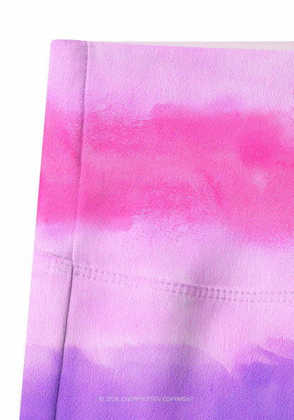 Bisexual Tie Dye Pride Y2K Print Gym Shorts Cherrykitten