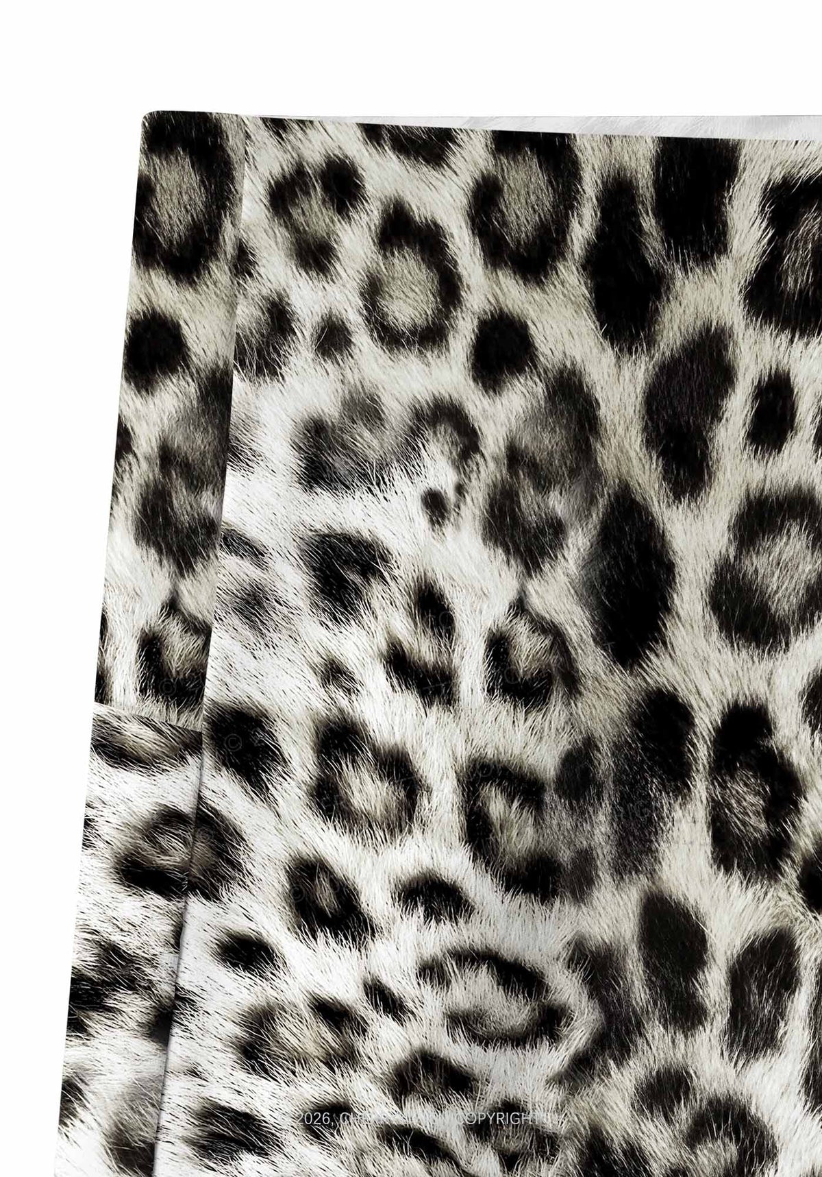 Snow Leopard Y2K Print Gym Shorts Cherrykitten